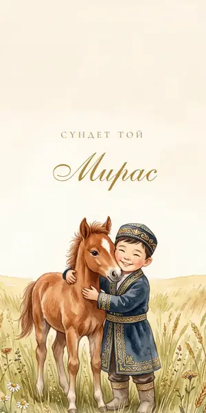 Сүндет той шақыру үлгісі — «Құлыншақ»